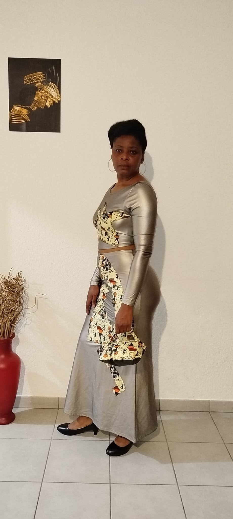 Ensemble jupe et haut en simili cuir